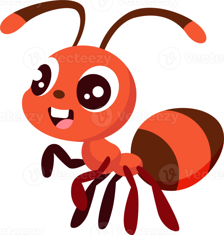 Cute Cartoon Ant Character for education theme png