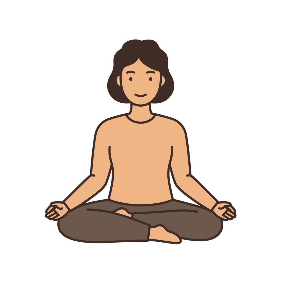 A man sitting in a lotus position vector