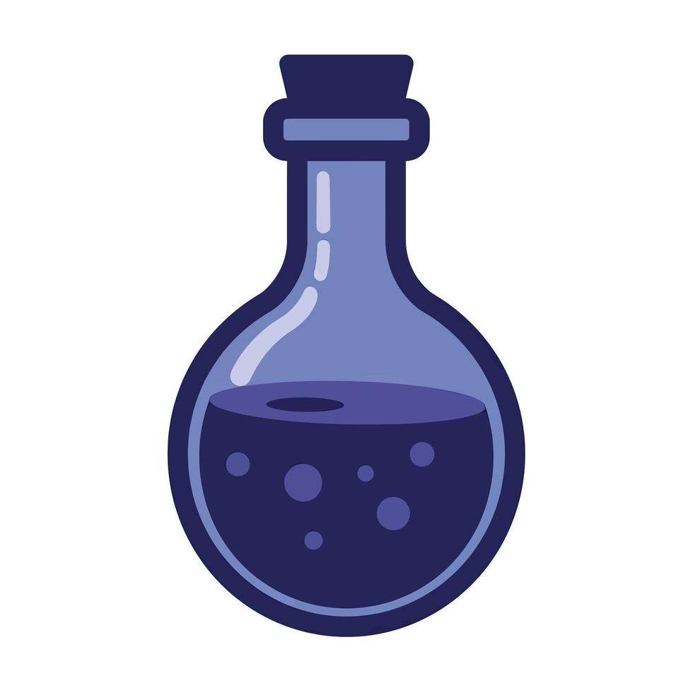 A bottle with liquid in it on a white background vector