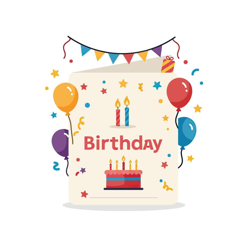 Birthday card illustration vector