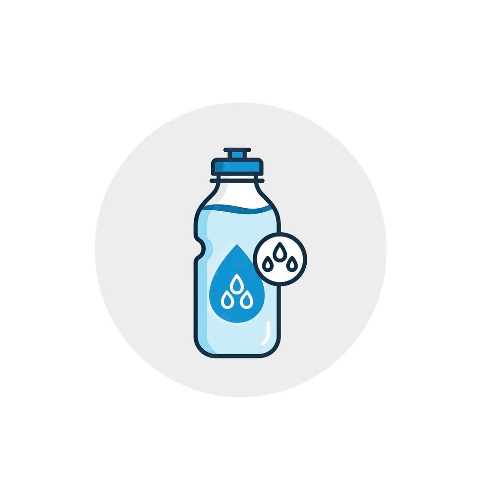 Water bottle icon with a drop of water vector