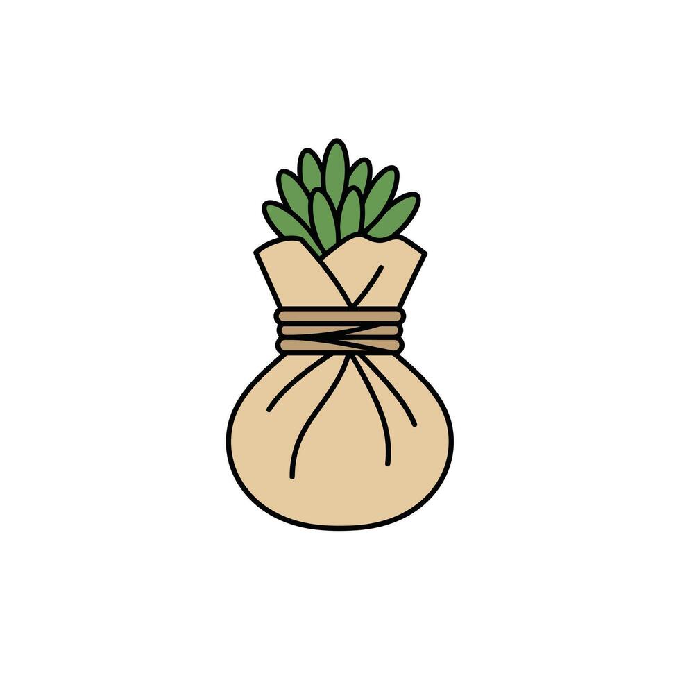 A bag with a plant in it vector
