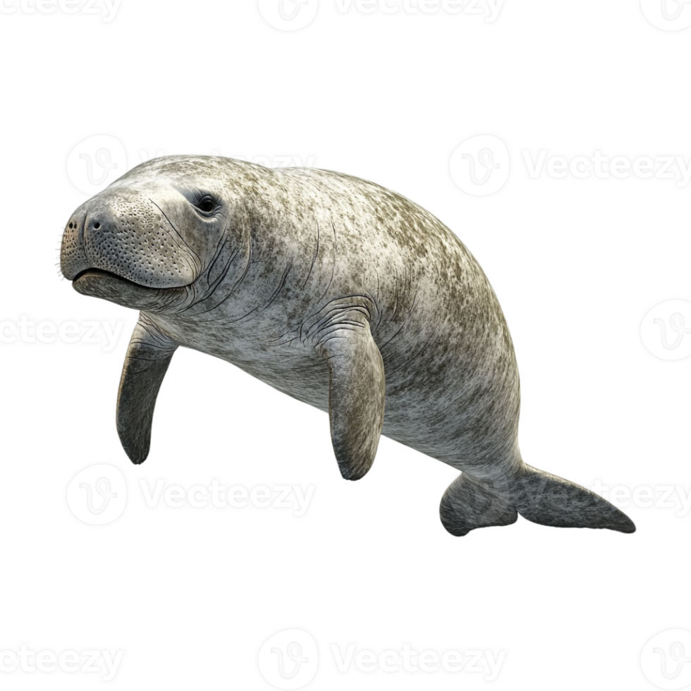 manatee swimming on a transparent background png