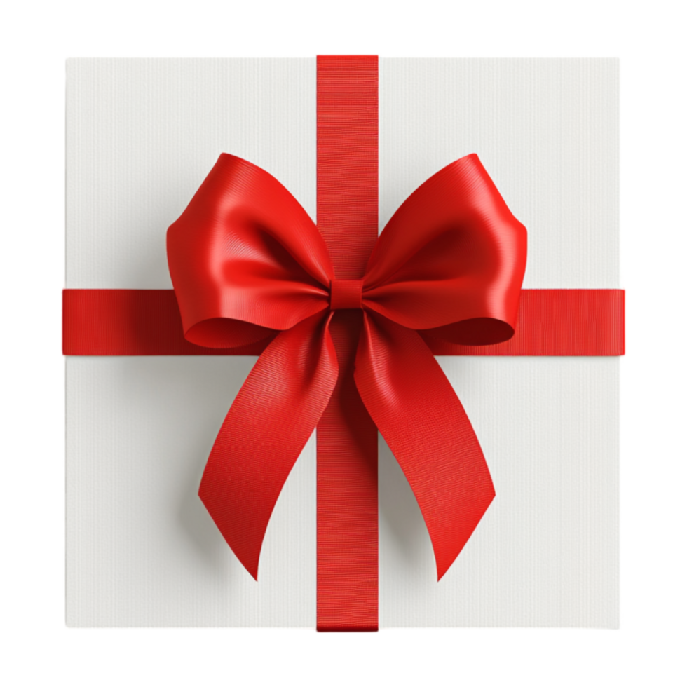 a red gift box with a bow on a transparent background png