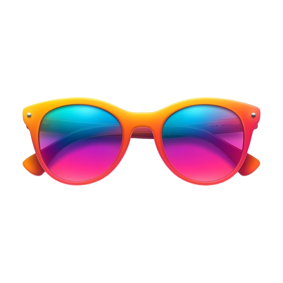sunglasses with colorful lenses on a transparent background png
