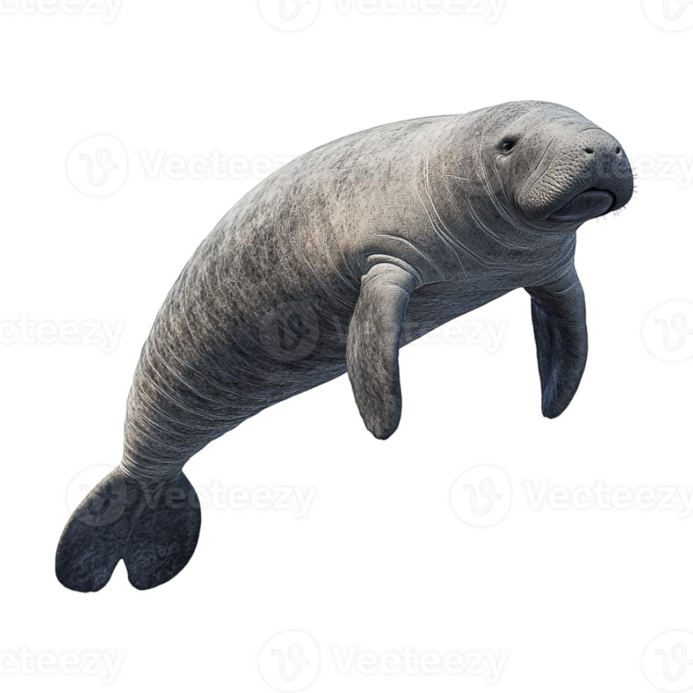 manatee swimming in the ocean png