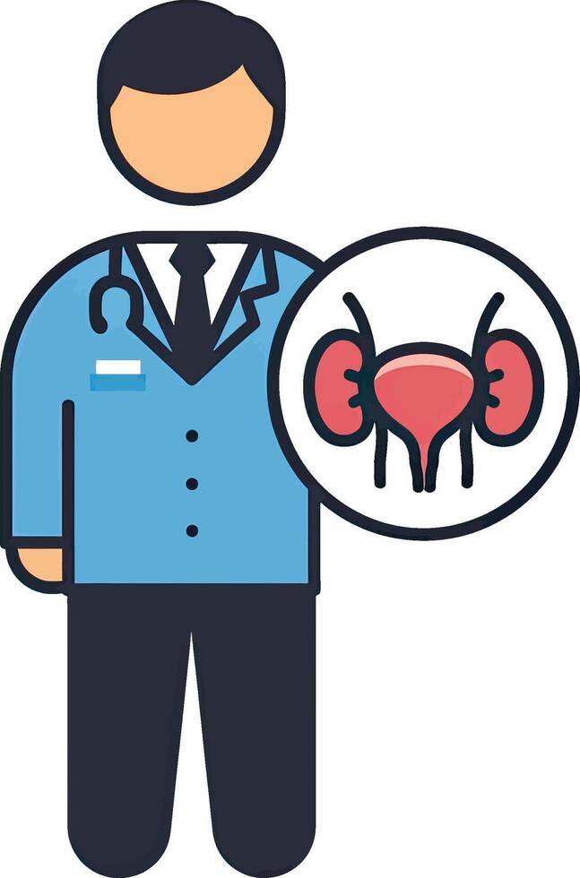 A doctor holding a kidney in his hand vector