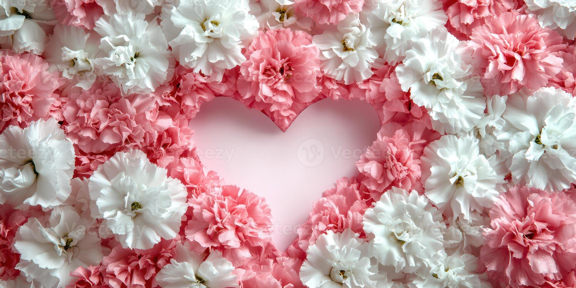Heart shaped arrangement of pink and white flowers ideal for romantic celebrations and special occasions photo
