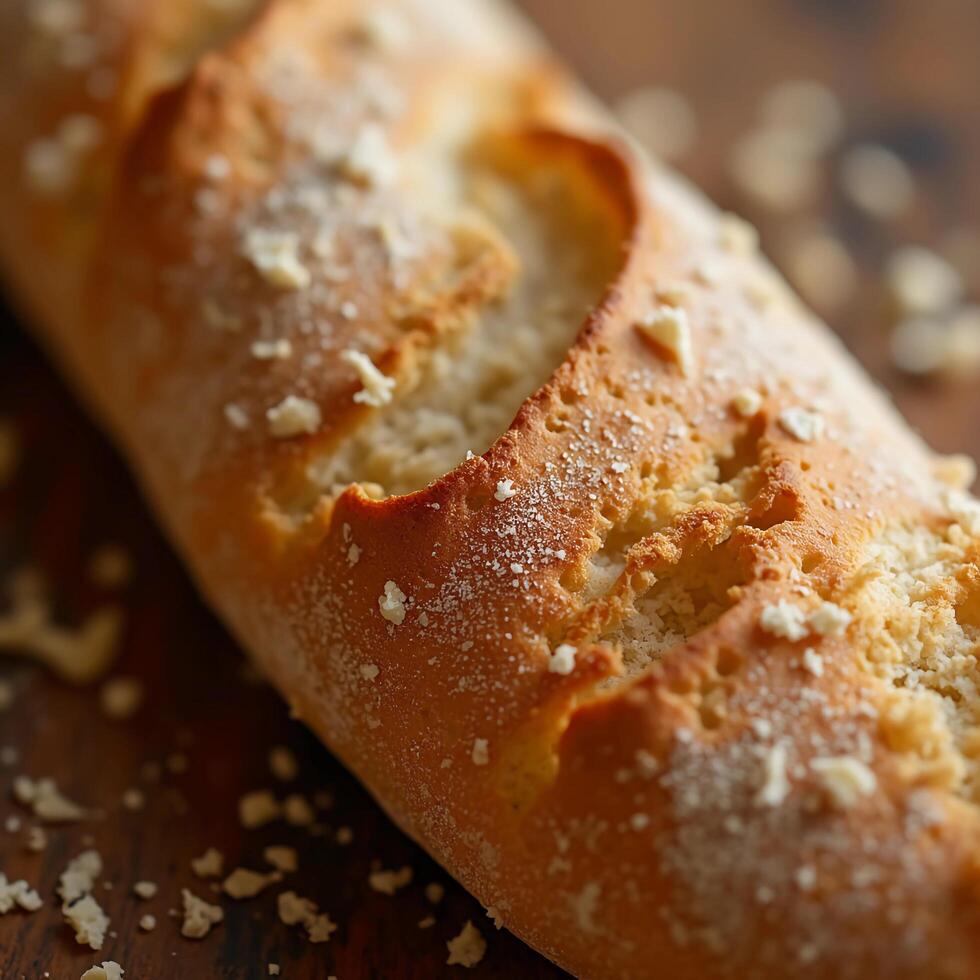A close up of a bread with some cheese on it photo