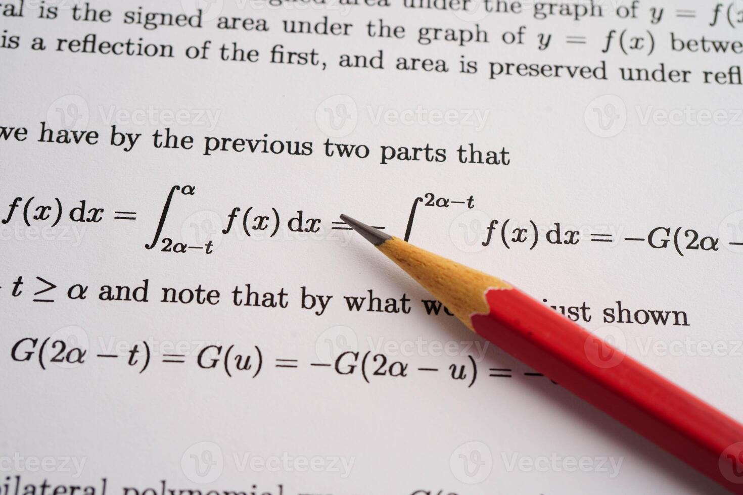 Pencil on mathematic formula exercise test paper in education photo