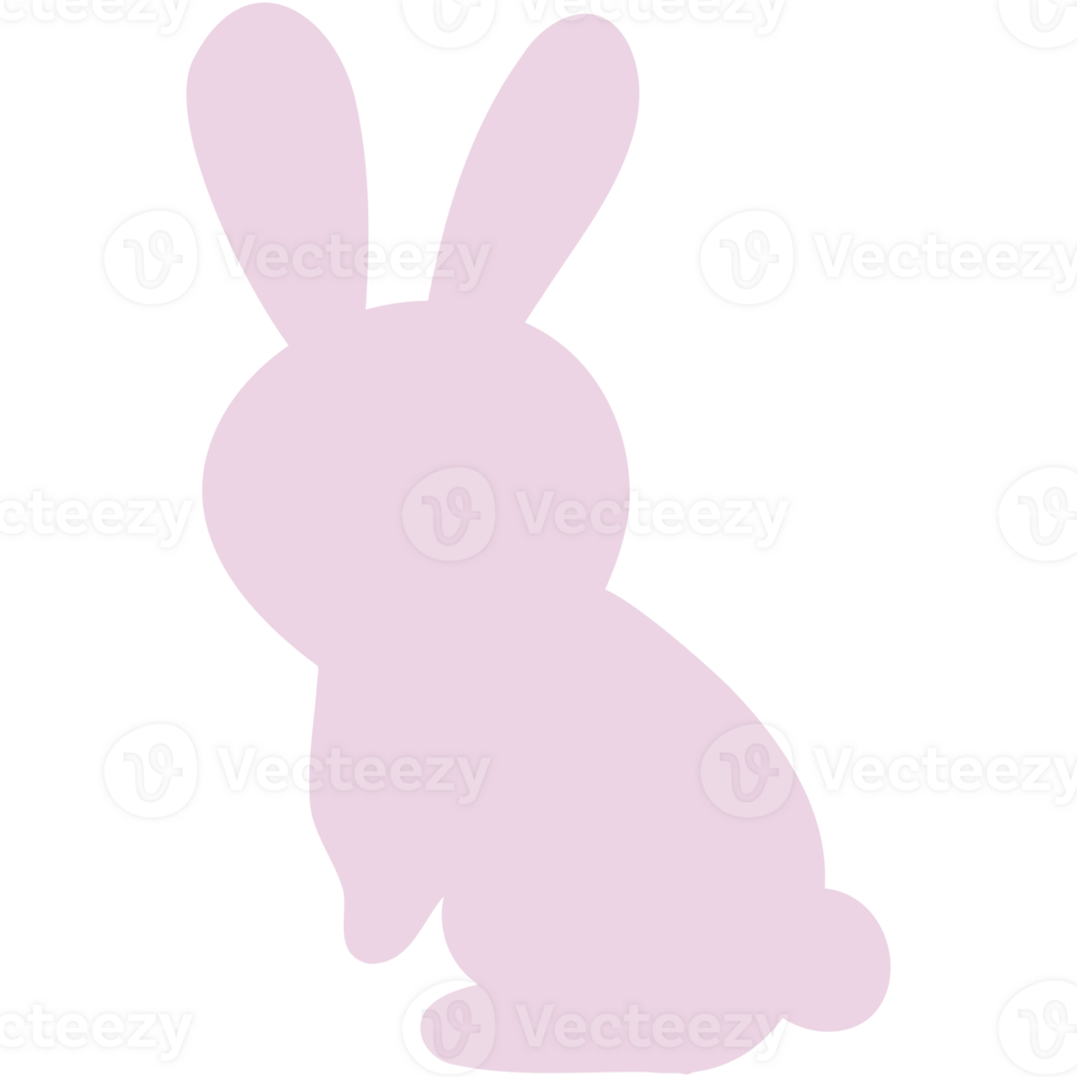 Minimal Easter rabbit flat design png