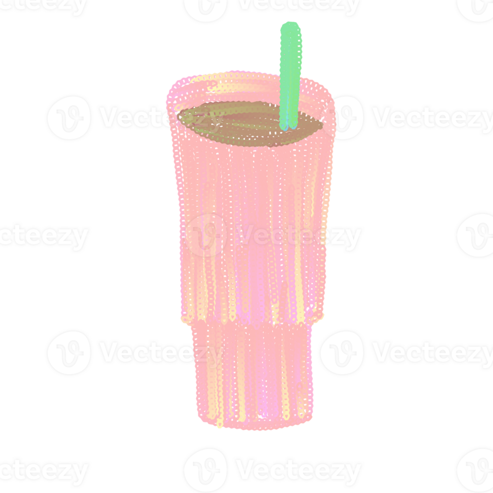 This drink is carefully painted with watercolors, giving it a beautiful and vibrant color png