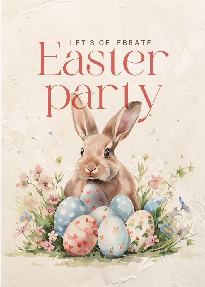 Vintage Easter Party Invitation template