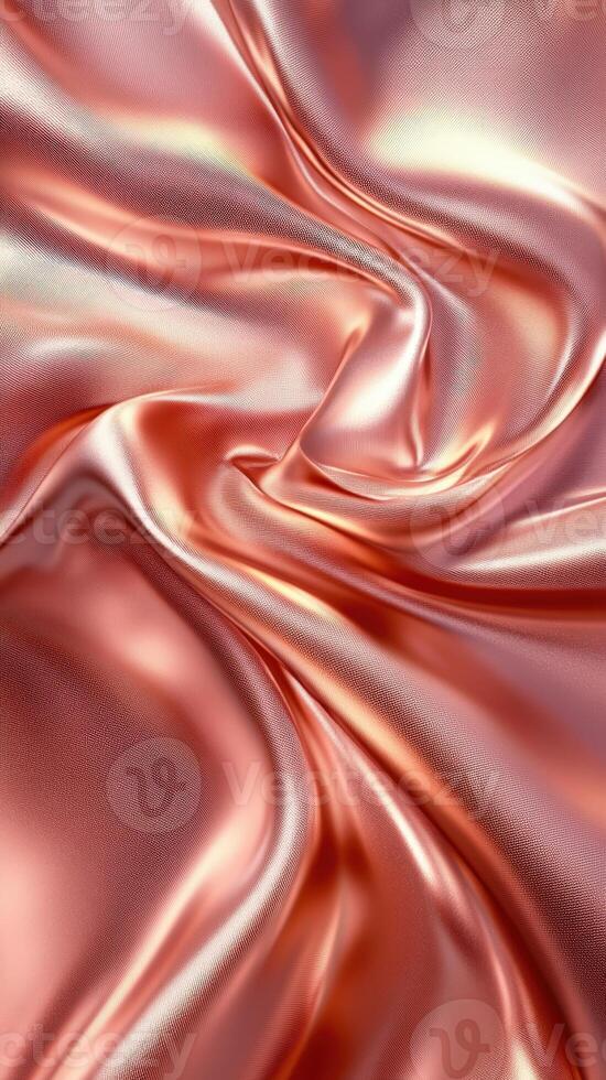 Metallic 3d liquid surface swirling in pink and silver texture, Rose gold generating abstract wave pattern for creative design backgrounds photo