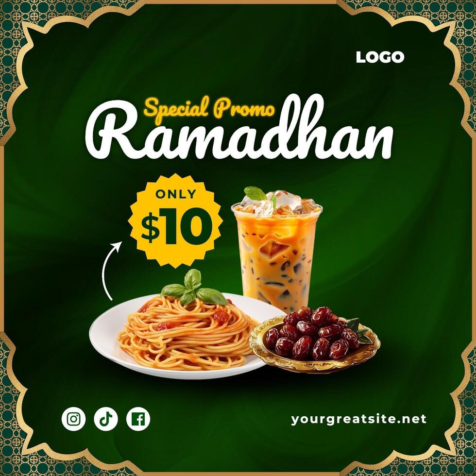 Green Ramadan Special Promo Social Post template