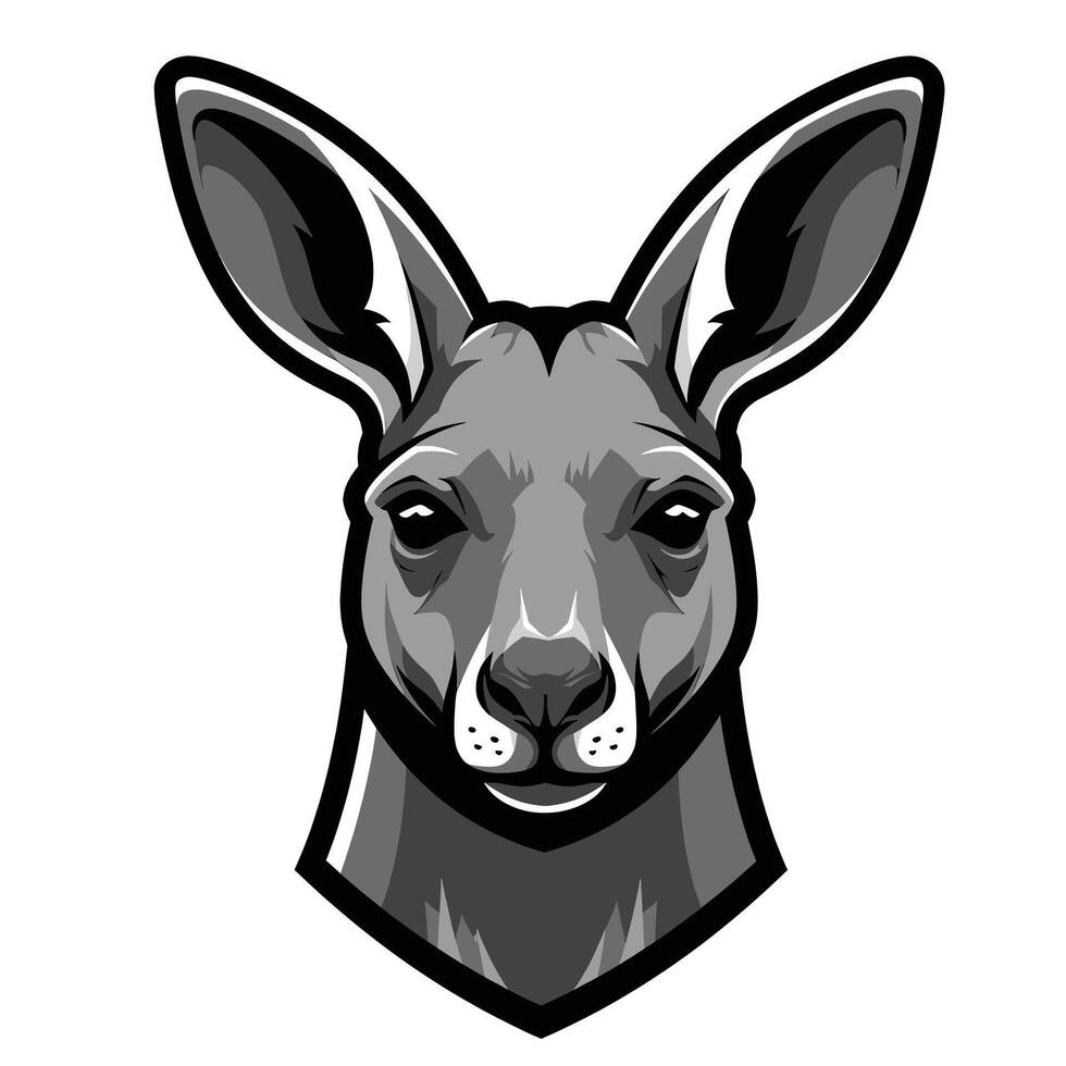 A kangaroo head with large ears and a big nose vector