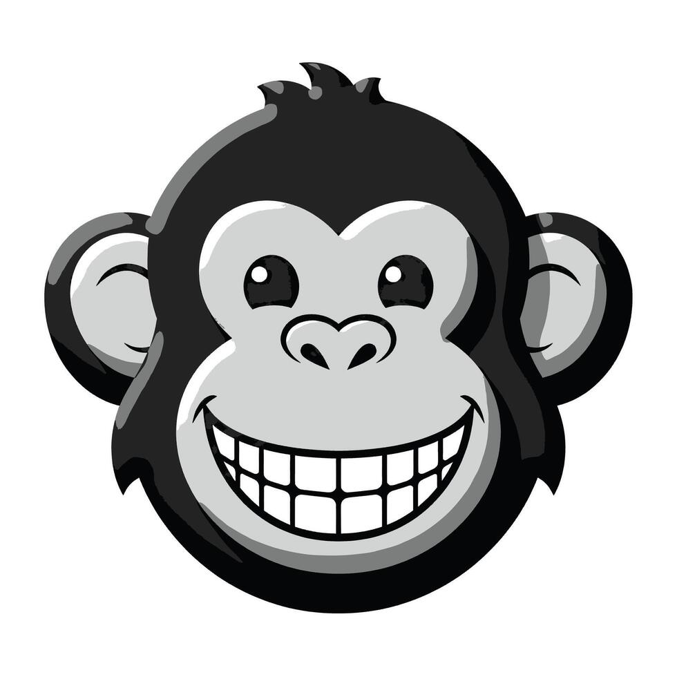 A cartoon monkey with a big smile vector