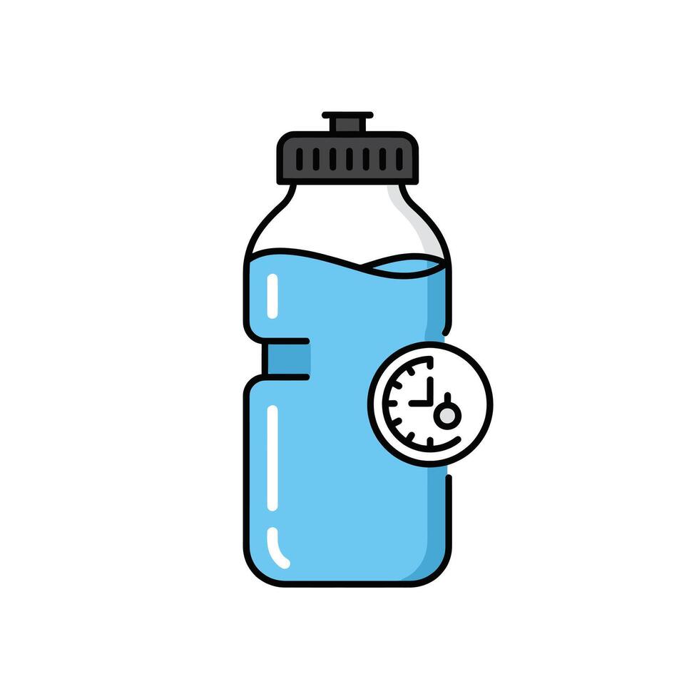A bottle of water with a clock inside vector