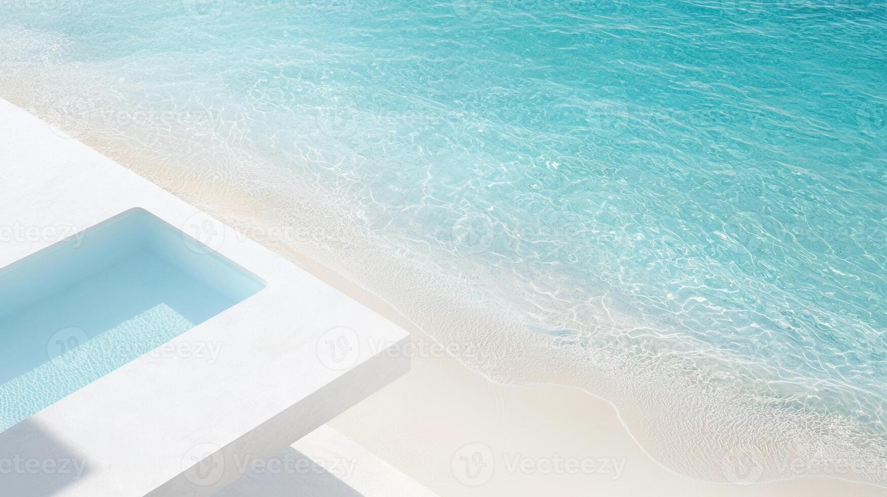 Turquoise waves lapping golden sand summer, generating soft foam against pristine shoreline with tranquil tropical background Copy space for text photo