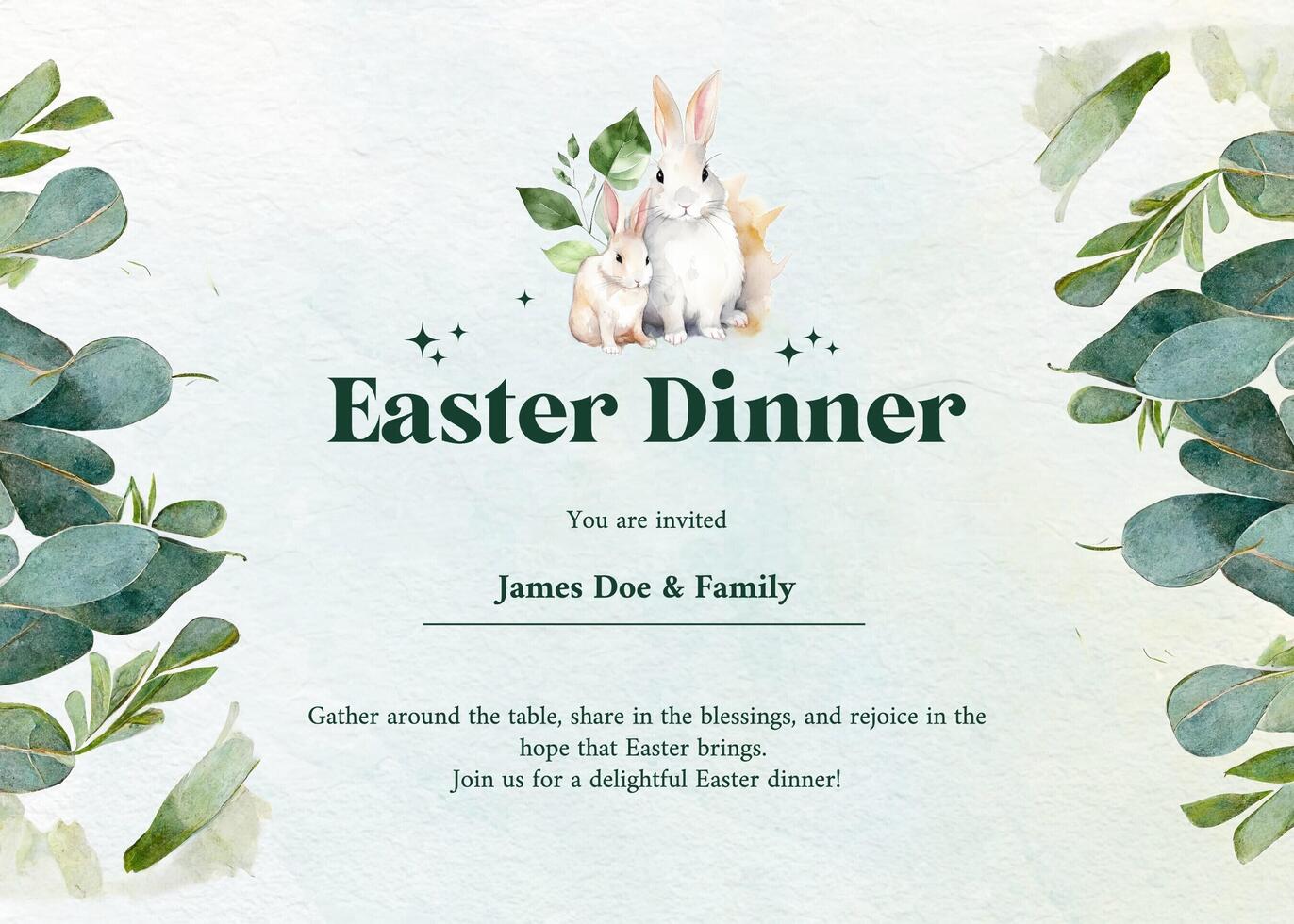 Easter Invitation for Family Dinner template