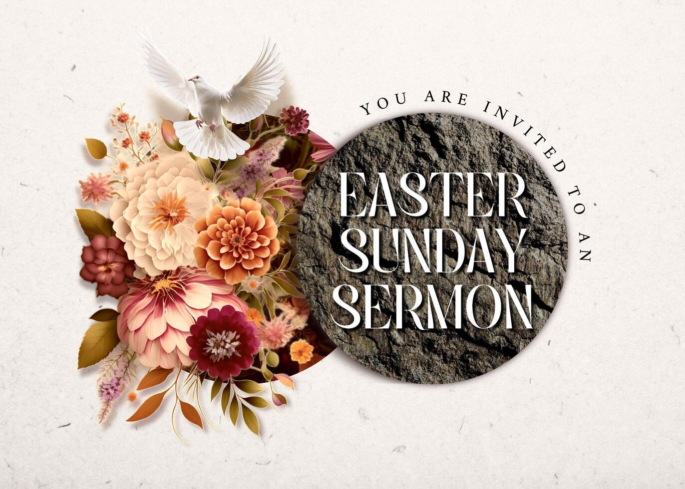 Easter Sunday Sermon Invitation Card template