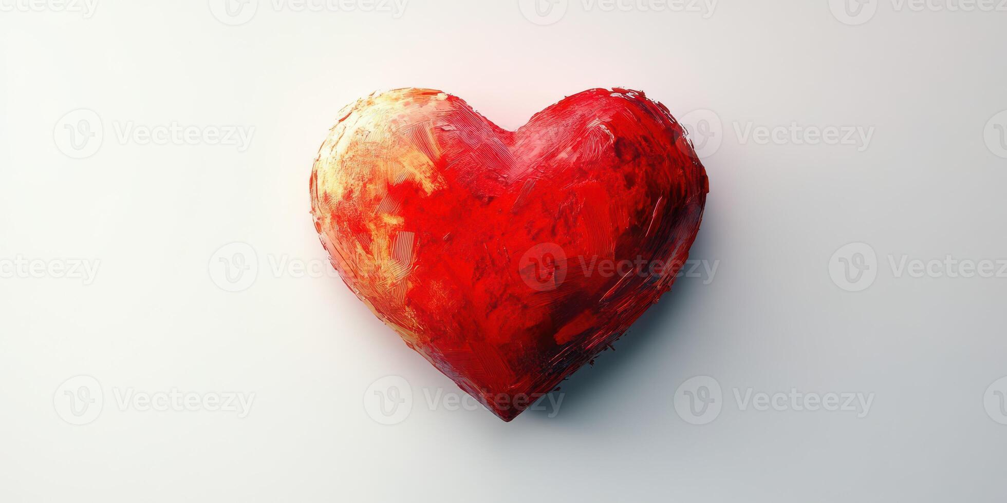 Vibrant red heart symbolizing love and emotion against a simple background, drawing attention to warmth and creativity photo