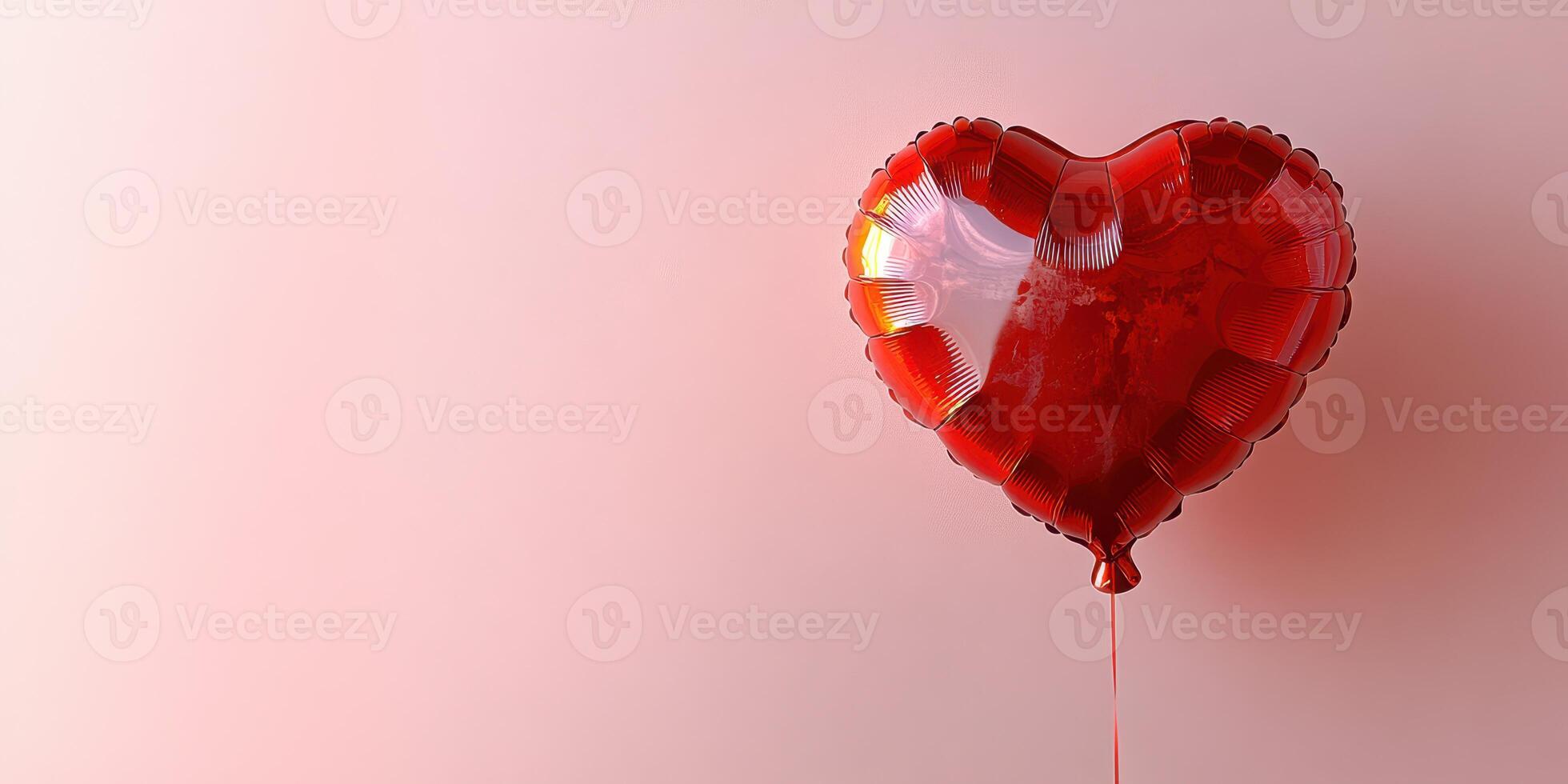Heart-shaped balloon floats against a soft pink background, capturing a romantic and festive atmosphere for celebrations photo