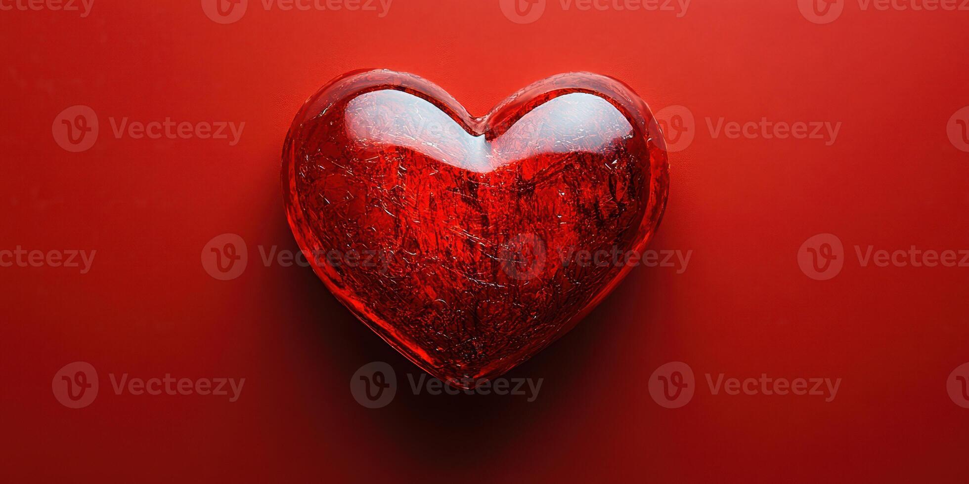 Heart-shaped candy resting on a vibrant red background highlighting a sweet treat for special occasions photo