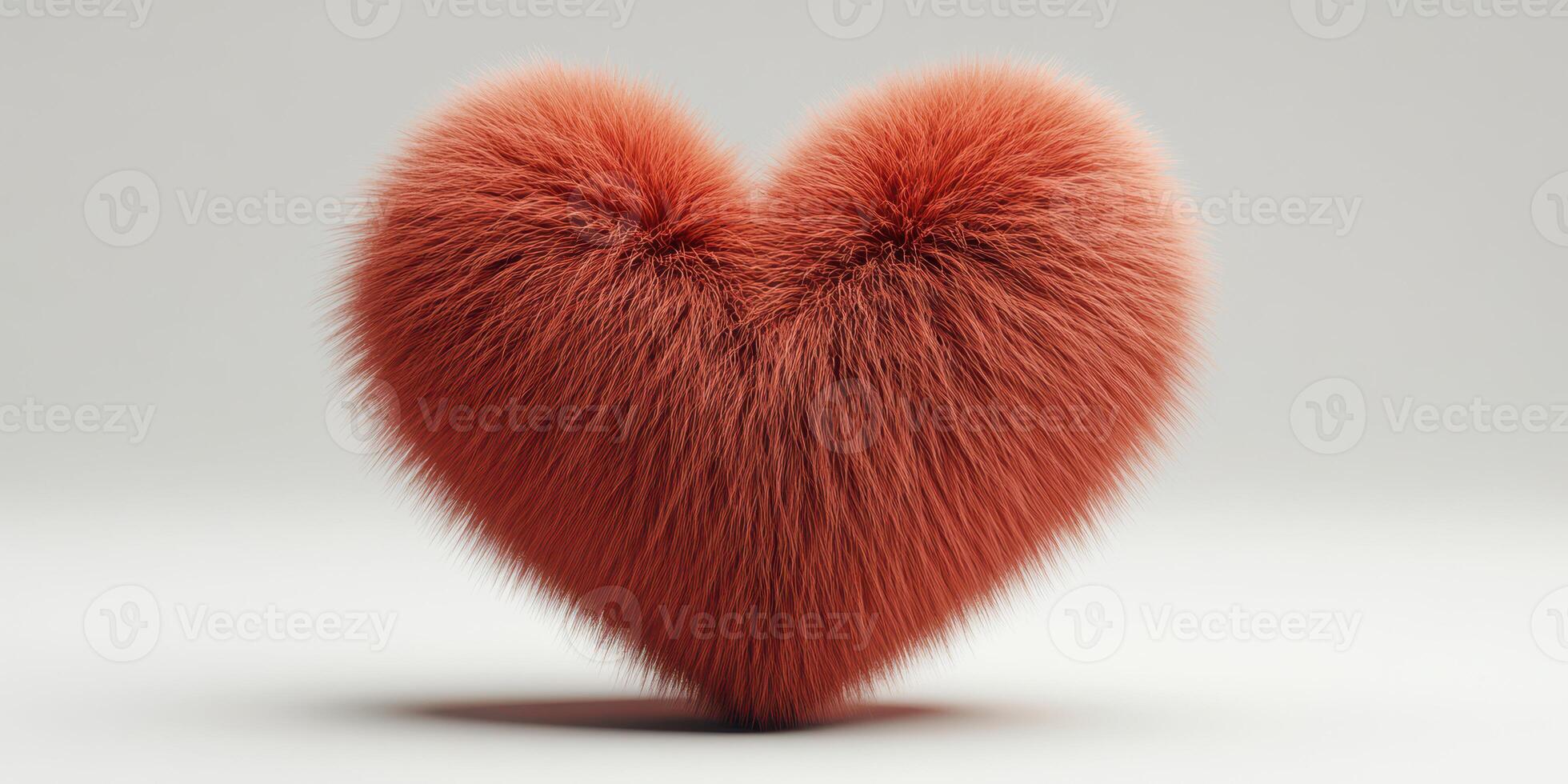 Fuzzy heart shape capturing warmth and love in a minimalistic setting photo