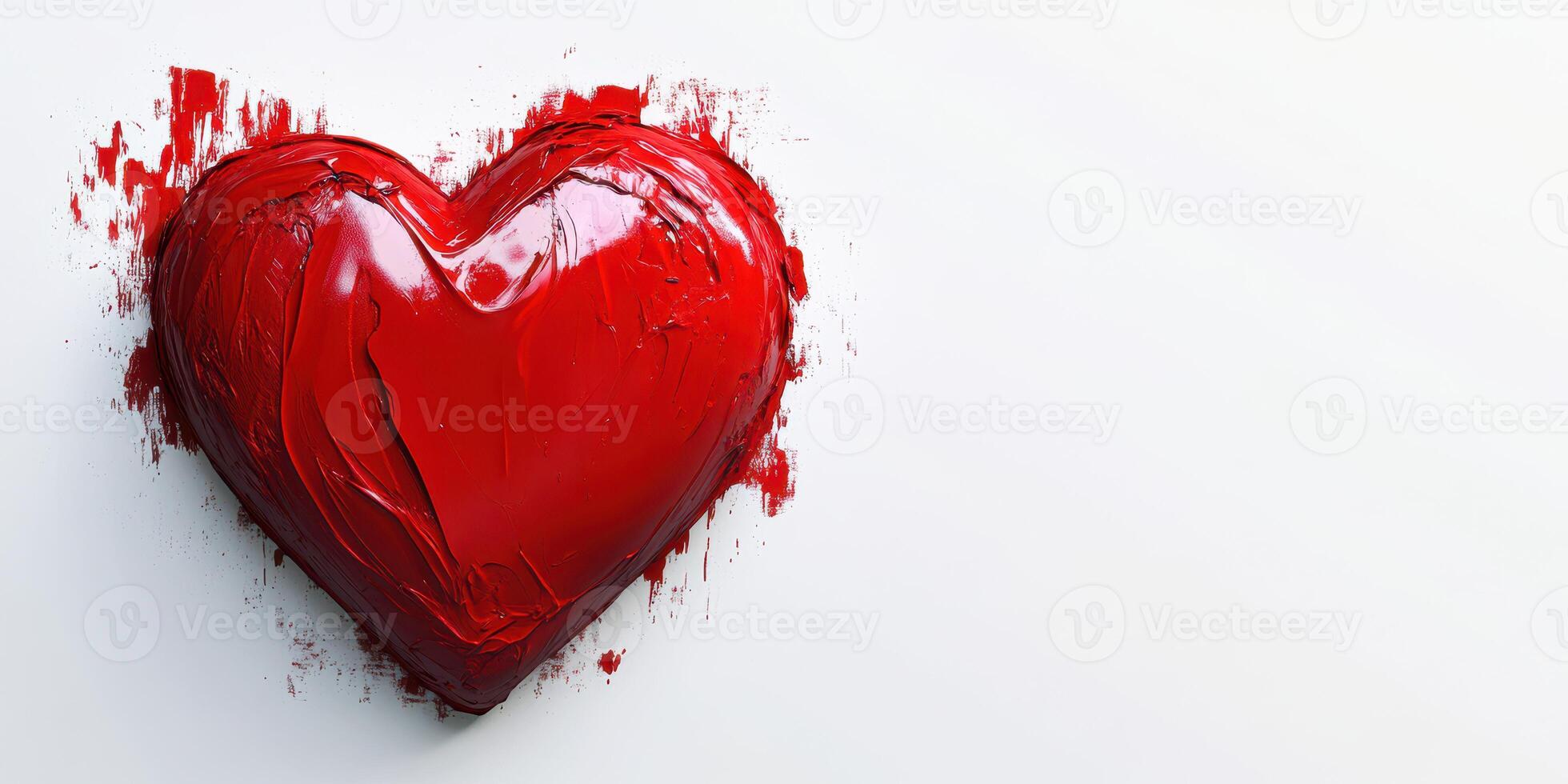 Bright red heart sculpture with textured surface against a white background showcasing artistic creativity photo