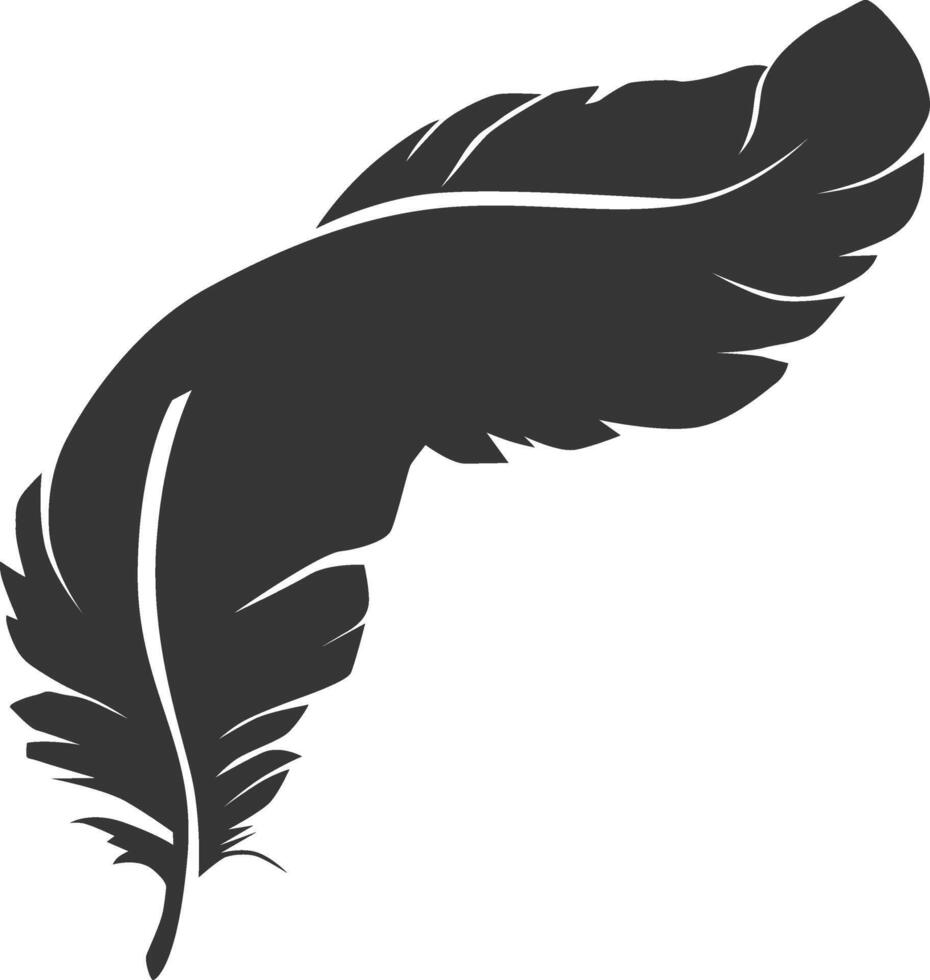 Silhouette of bird feather vector
