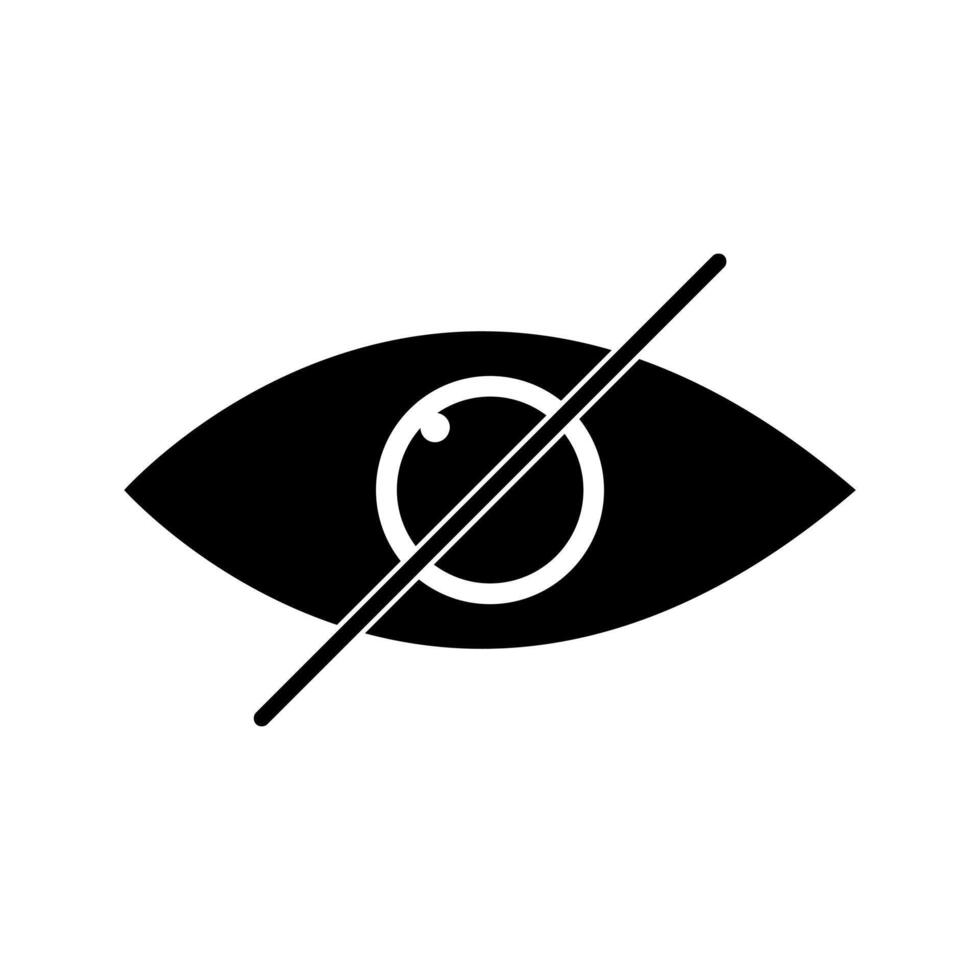No eye icon illustration vector