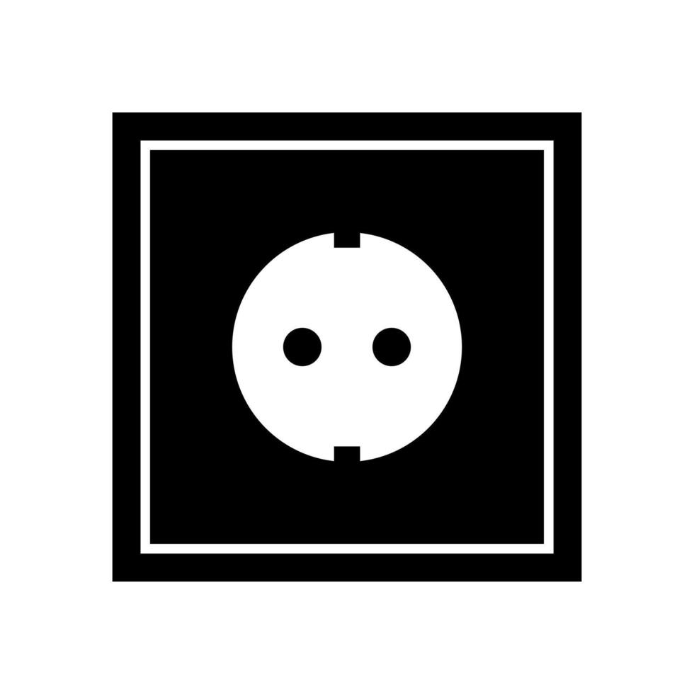 A black and white icon of a socket vector