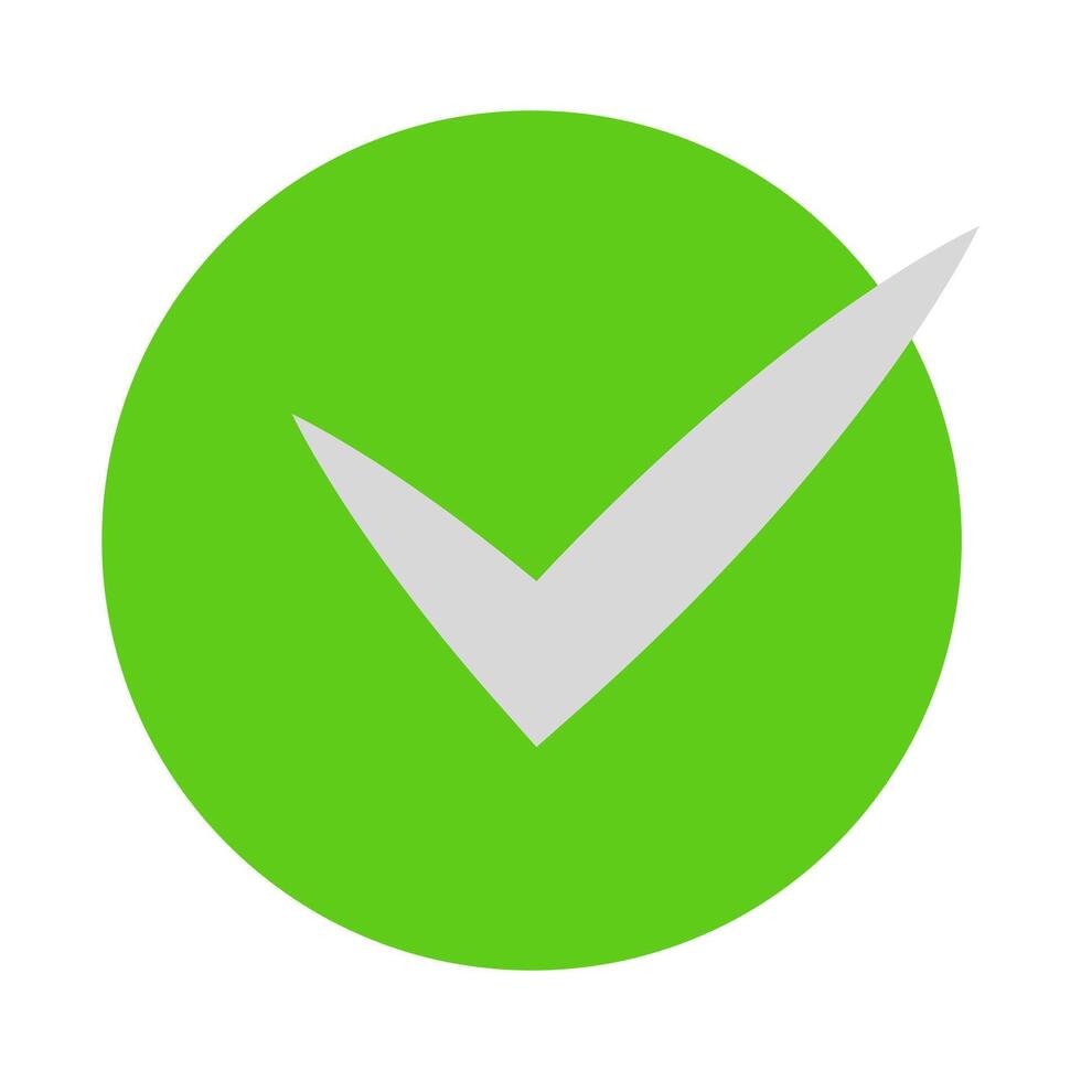 A green check mark on a white background vector