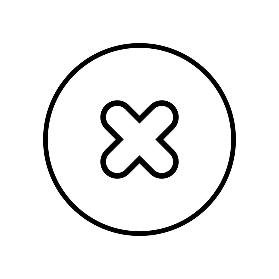 An x sign in a circle on a white background vector