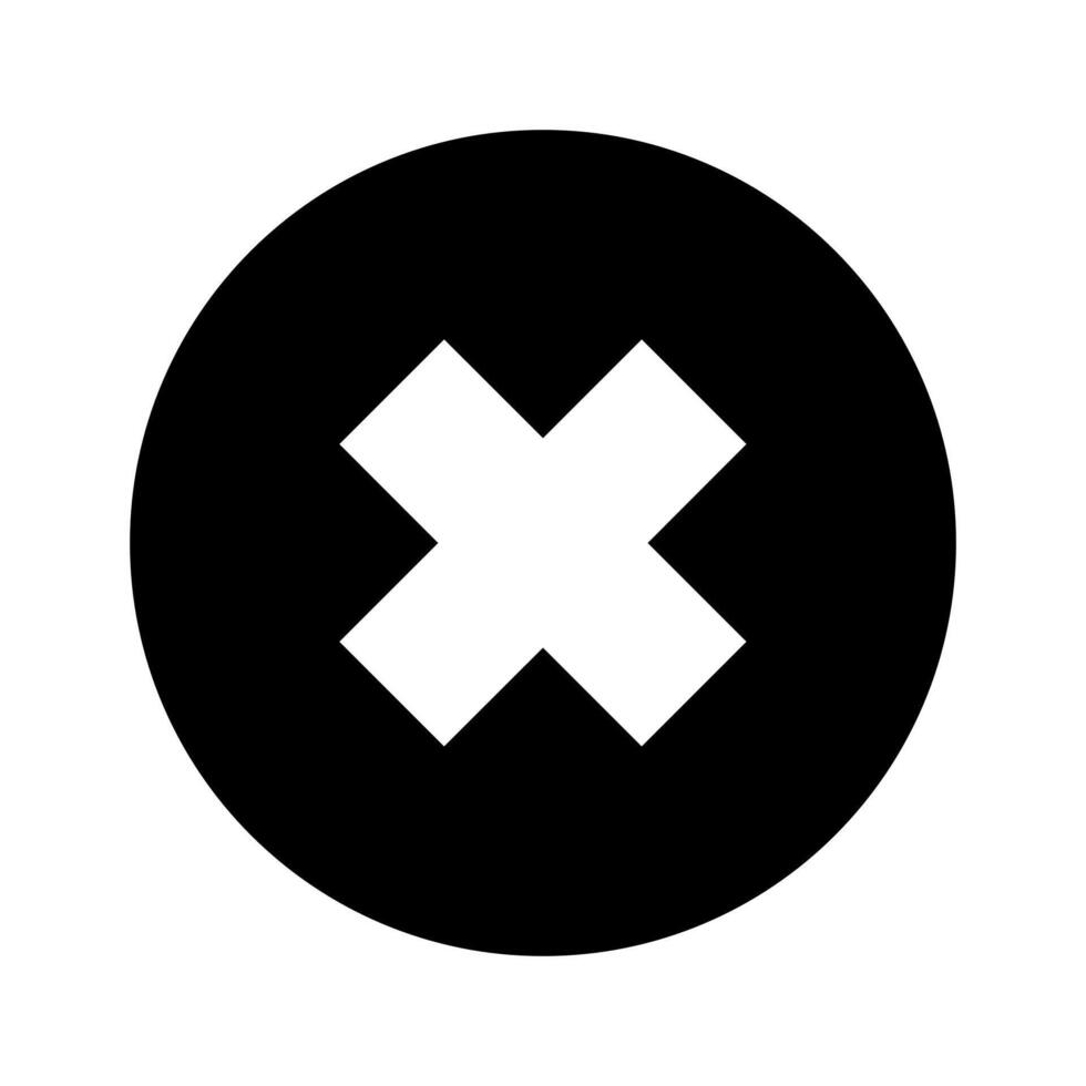 An x sign in a black circle vector