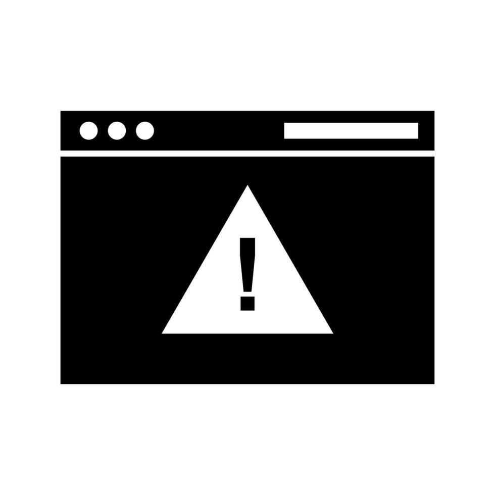 A black and white image of a warning sign vector