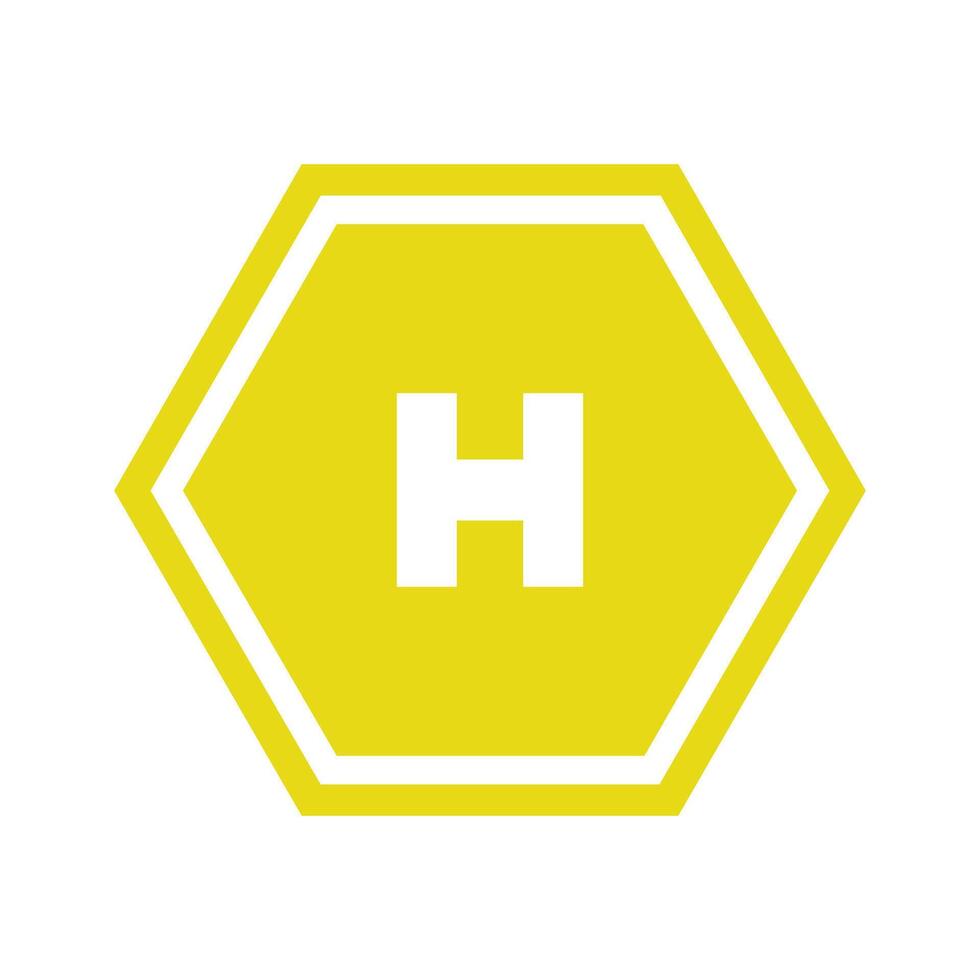 The h logo in yellow and white vector