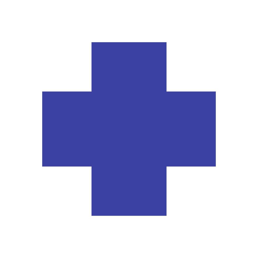 A blue cross on a white background vector