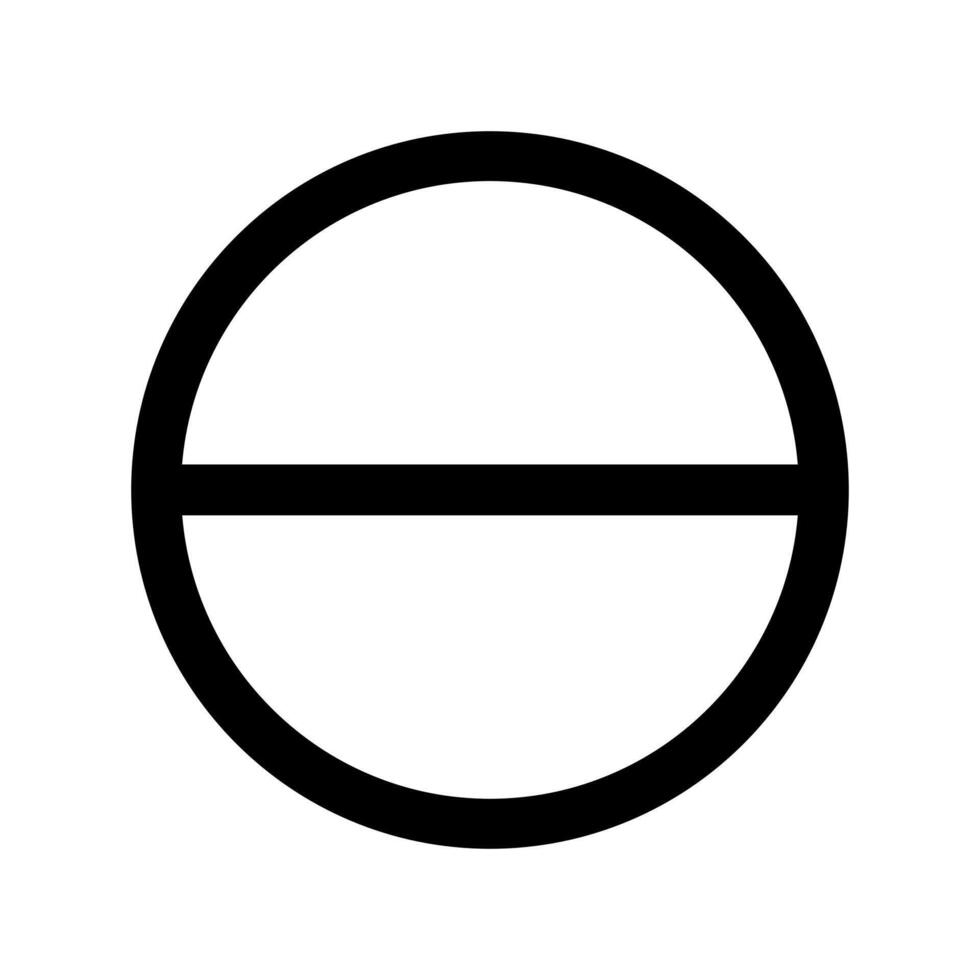 A circle with a line through it vector