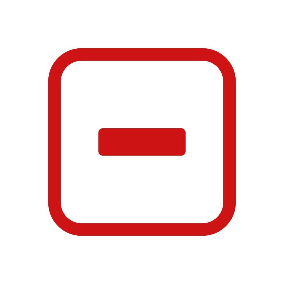 A red square with an arrow pointing down vector