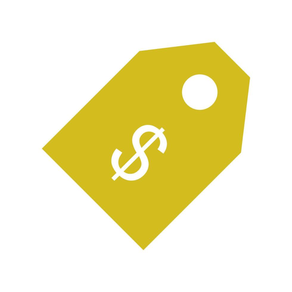 A yellow tag with a dollar sign on it vector