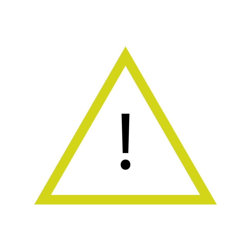 A yellow triangle with an exclamation mark on it vector
