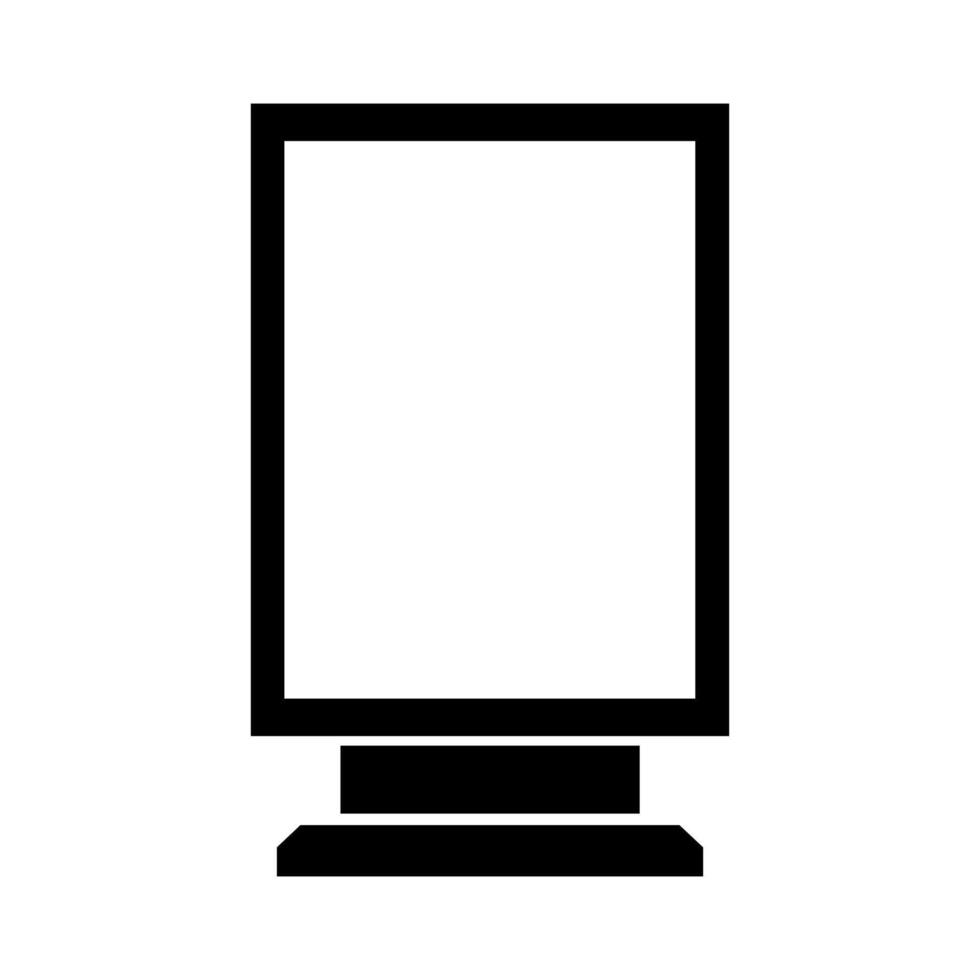A black and white illustration of a computer monitor vector