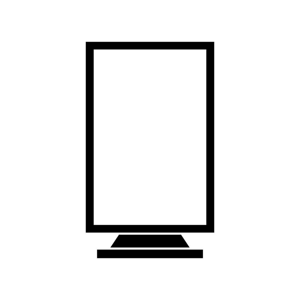A black and white illustration of a computer monitor vector