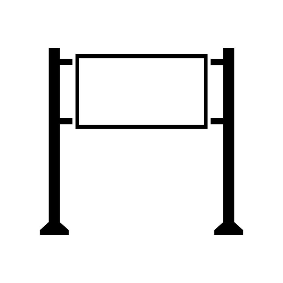A black and white illustration of a sign on a pole vector