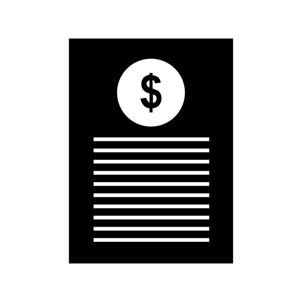 A black and white icon of a dollar sign vector