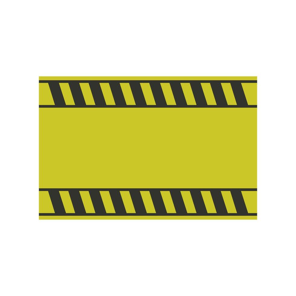 A yellow caution tape with black stripes vector