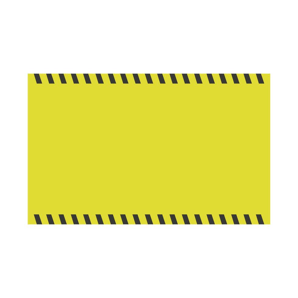 A yellow caution sign with black stripes vector