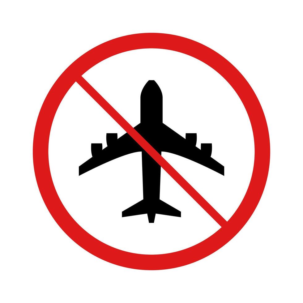 No airplane sign vector